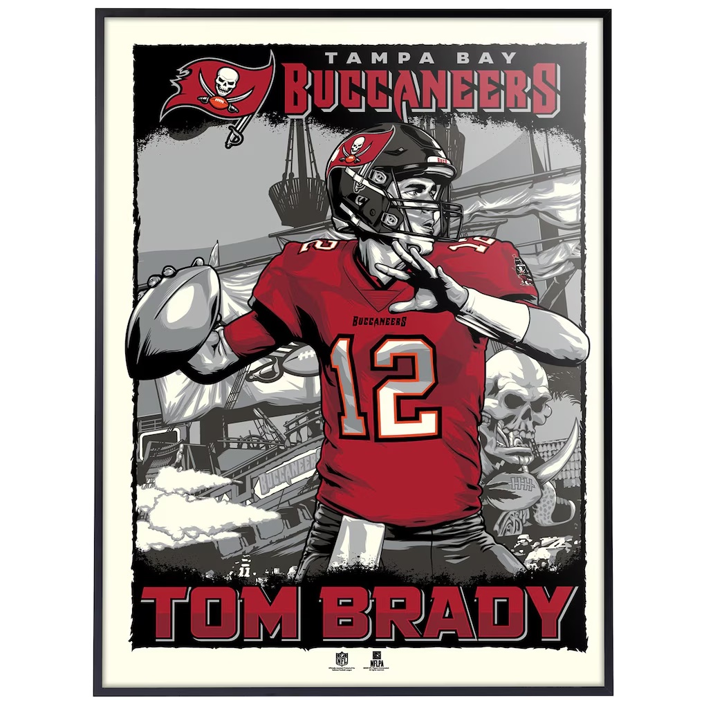 Tom Brady Tampa Bay Buccaneers Phenom Gallery 18'' x 24'' Deluxe Framed Serigraph Print