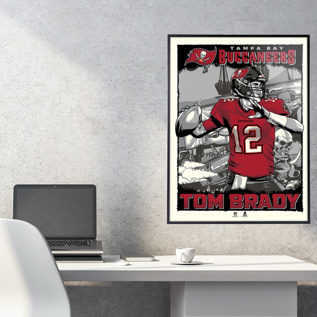 Tom Brady Tampa Bay Buccaneers Phenom Gallery 18'' x 24'' Deluxe Framed Serigraph Print