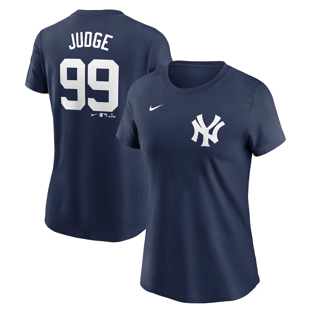 Aaron Judge New York Yankees Nike Women's Cooperstown Collection Fuse Name & Number T-Shirt - Navy