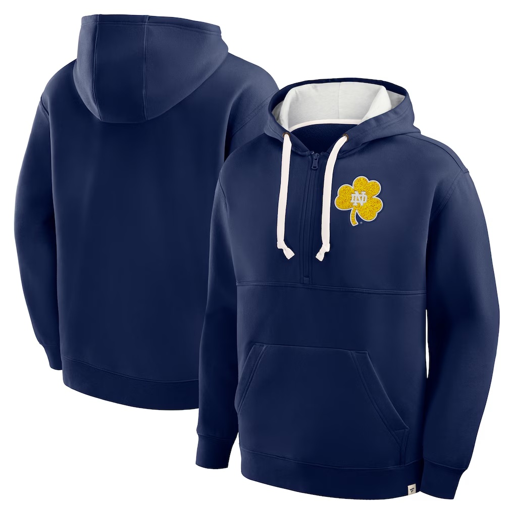 Notre Dame Fighting Irish Fanatics Hometown Premium Rise And Conquer Half-Zip Hoodie - Navy