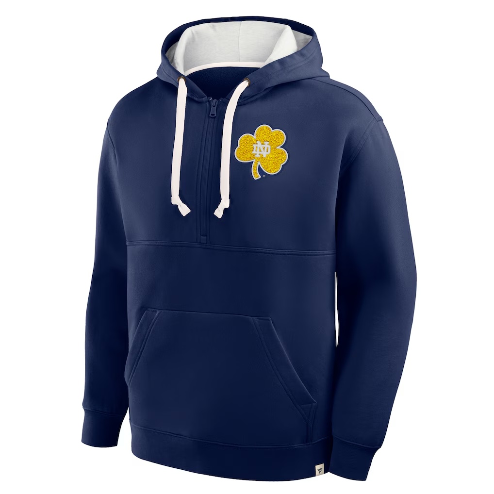 Notre Dame Fighting Irish Fanatics Hometown Premium Rise And Conquer Half-Zip Hoodie - Navy