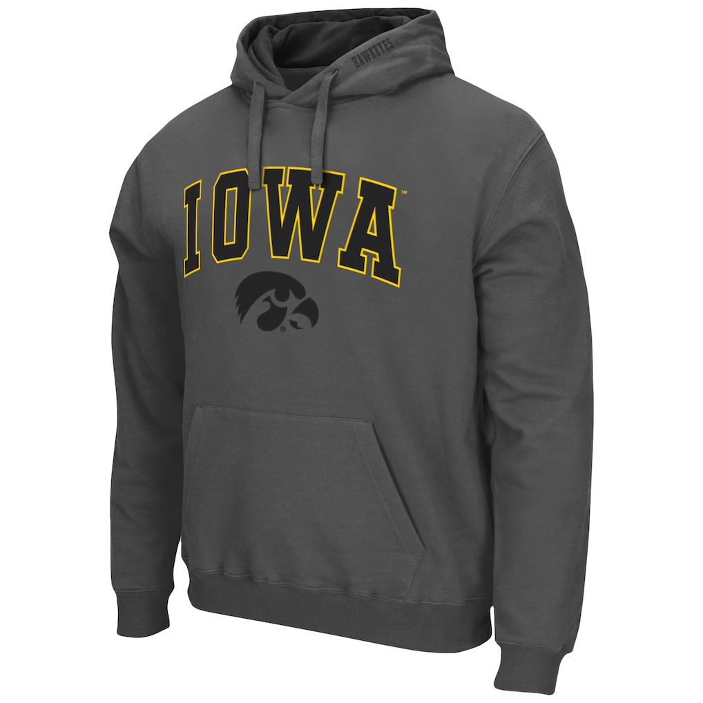 Iowa Hawkeyes Colosseum Arch & Logo 3.0 Pullover Hoodie - Charcoal