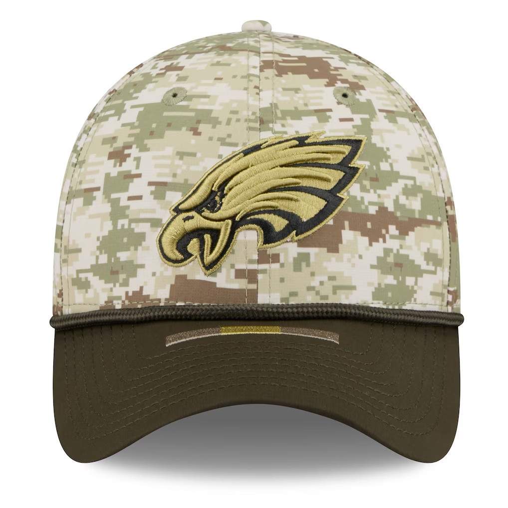 Philadelphia Eagles New Era 2025 Salute to Service 39THIRTY Flex Hat - Camo