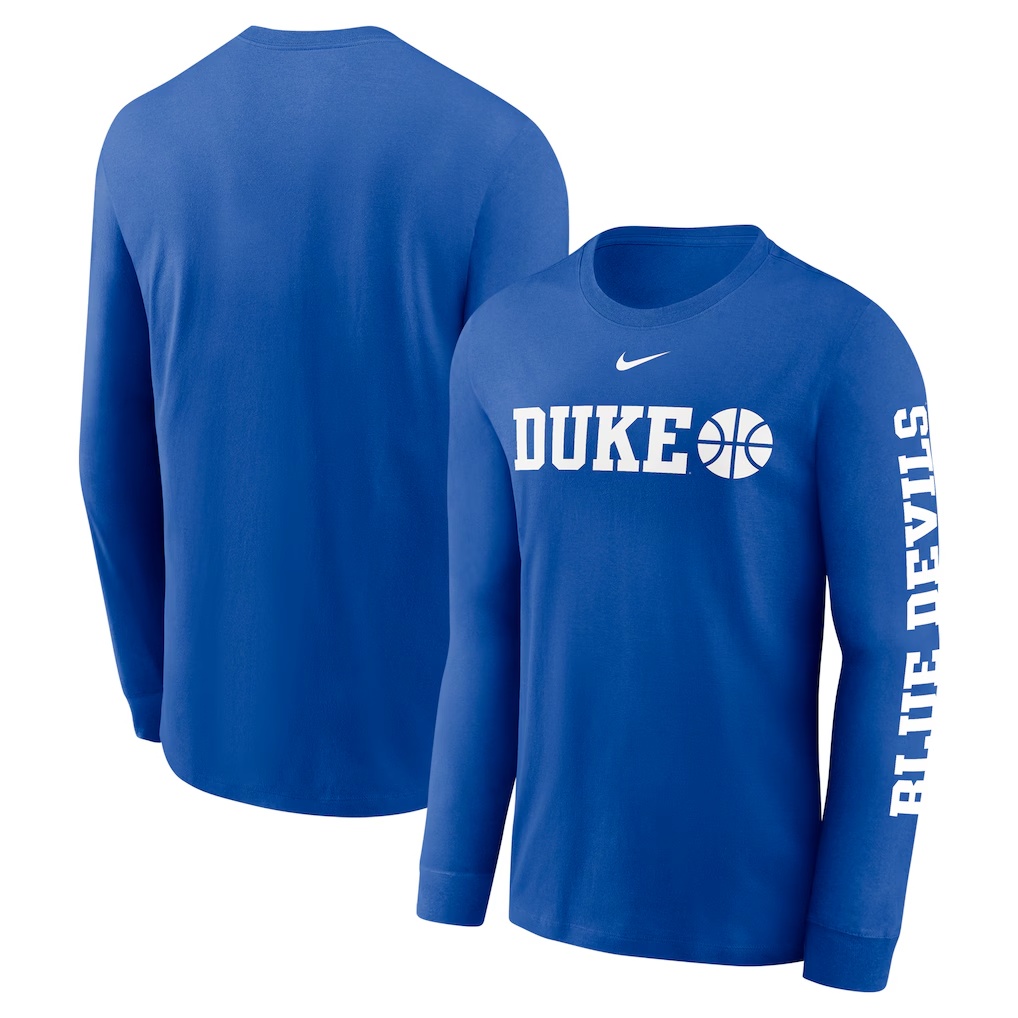 Duke Blue Devils Nike Basketball Icon Two-Hit Long Sleeve T-Shirt - Royal