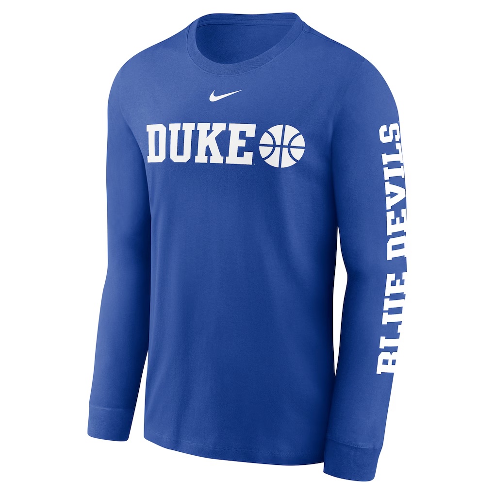 Duke Blue Devils Nike Basketball Icon Two-Hit Long Sleeve T-Shirt - Royal