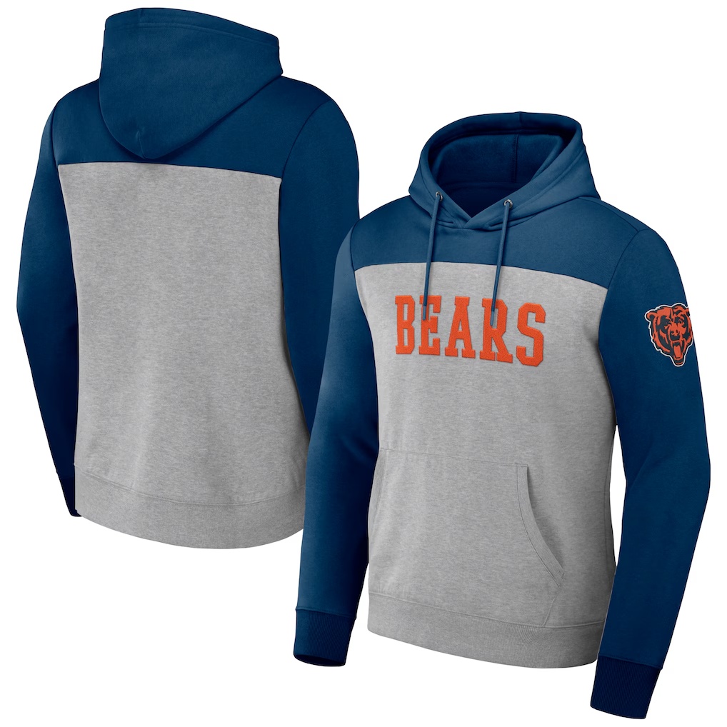 Chicago Bears NFL x Darius Rucker Collection by Fanatics Color Blocked Pullover Hoodie - Heather Gray