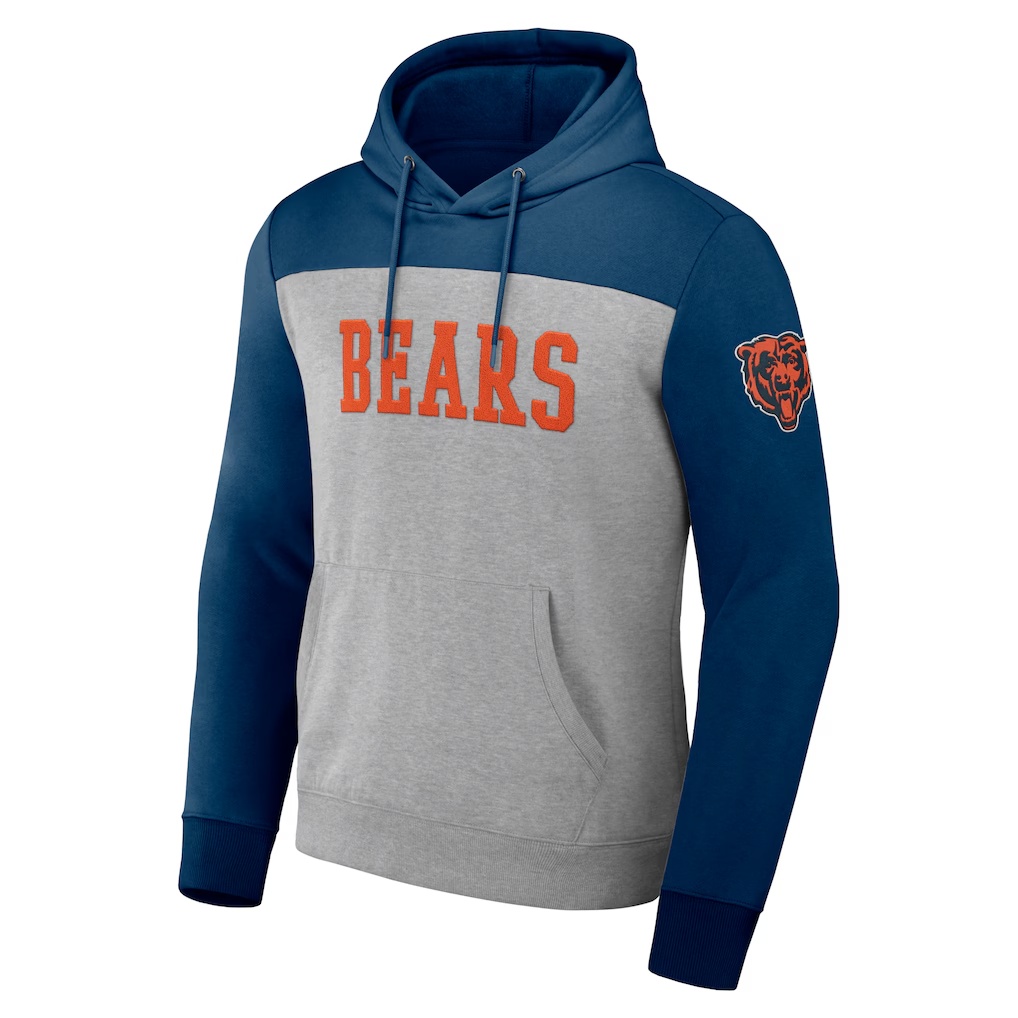 Chicago Bears NFL x Darius Rucker Collection by Fanatics Color Blocked Pullover Hoodie - Heather Gray