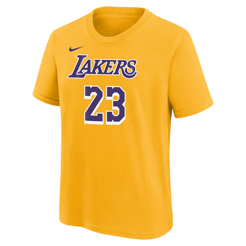 LeBron James Los Angeles Lakers Youth Icon Name & Number T-Shirt - Gold