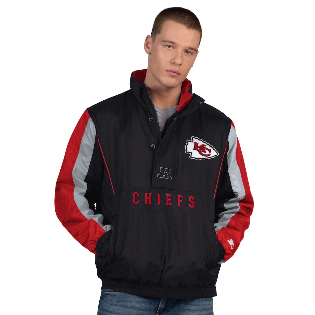 Kansas City Chiefs Starter Thursday Night Gridiron Half-Zip Jacket - Black