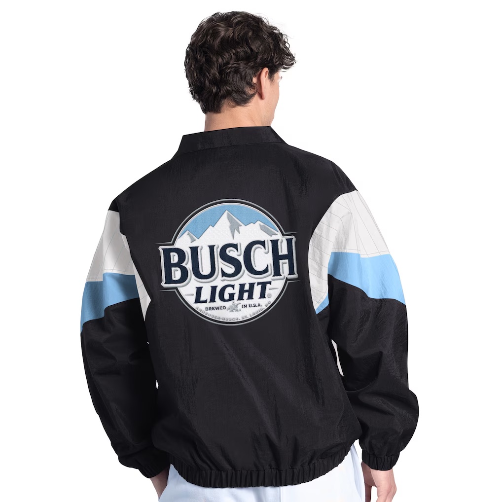Ross Chastain Starter Busch Light Yard Line Full-Zip Jacket - Black/Light Blue