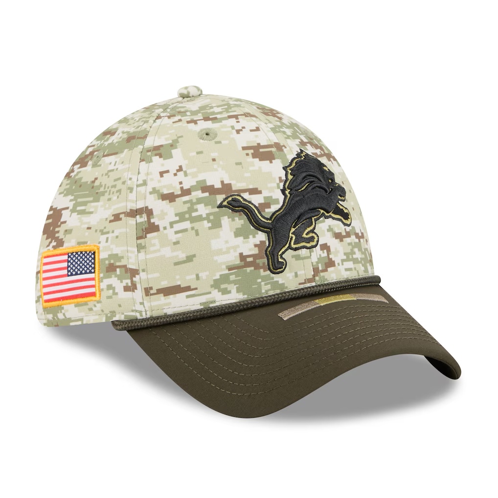 Detroit Lions New Era 2025 Salute to Service 39THIRTY Flex Hat - Camo