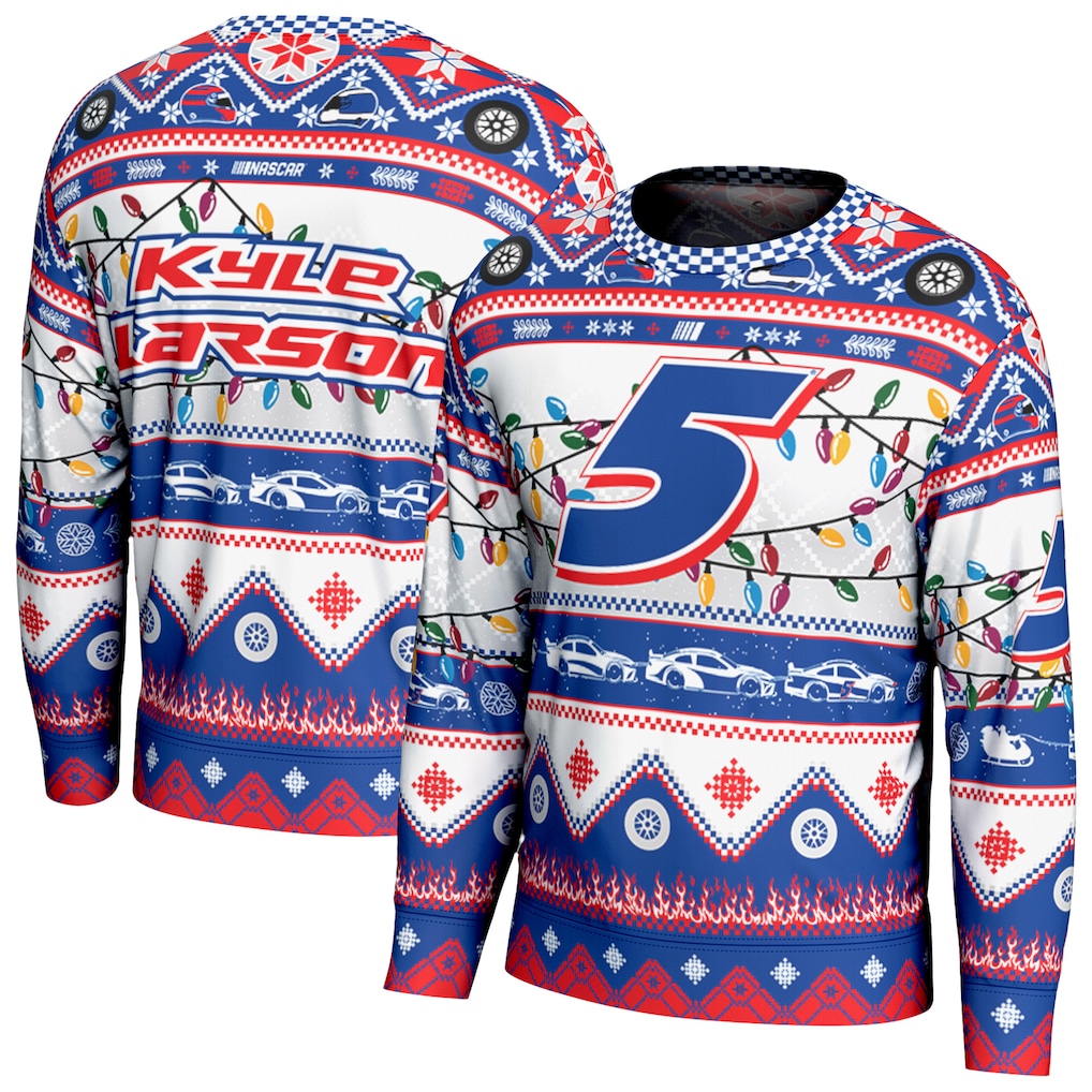 Kyle Larson ProSphere Holiday Sweatshirt - White