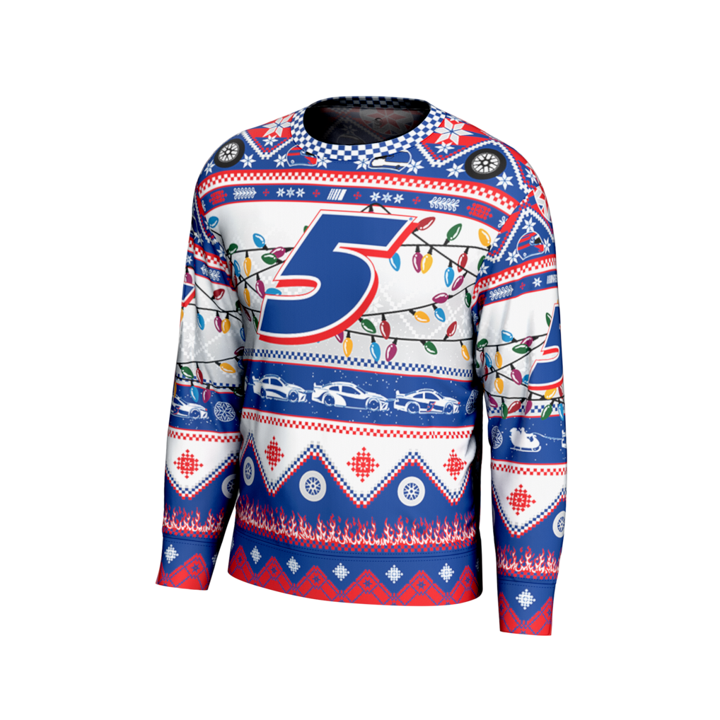 Kyle Larson ProSphere Holiday Sweatshirt - White