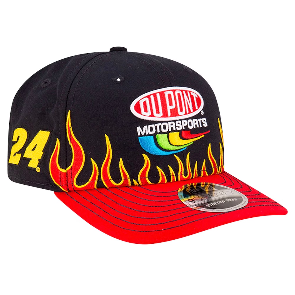 Jeff Gordon New Era DuPont Flames 9SEVENTY Stretch-Snap Hat - Black/Scarlet