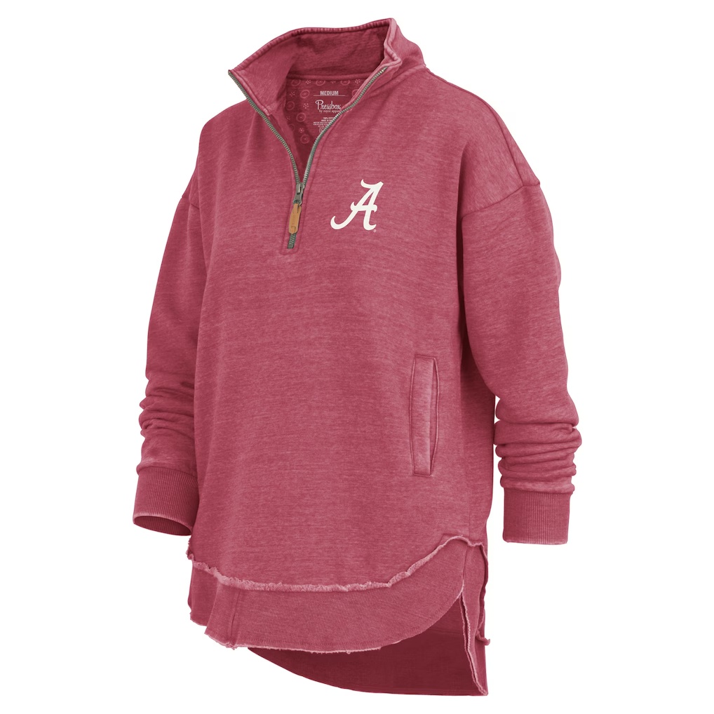 Alabama Crimson Tide Pressbox Women's Northfork Sojourn Poncho Quarter-Zip Sweatshirt - Crimson