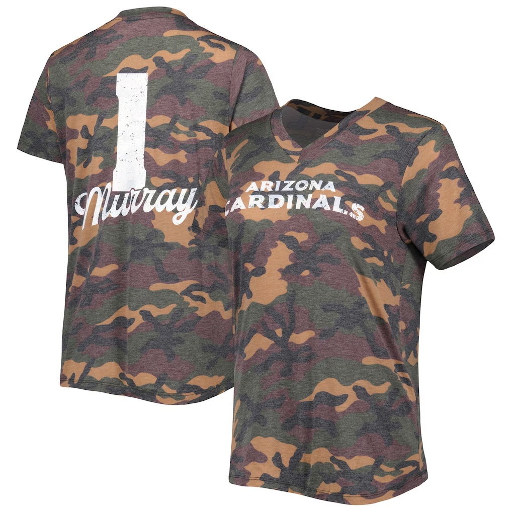 Kyler Murray Arizona Cardinals Majestic Threads Women's Name & Number V-Neck Tri-Blend T-Shirt - Camo