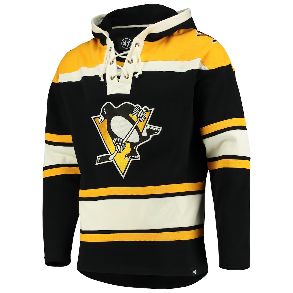 Pittsburgh Penguins '47 Superior Lacer Lace-up Hoodie - Black