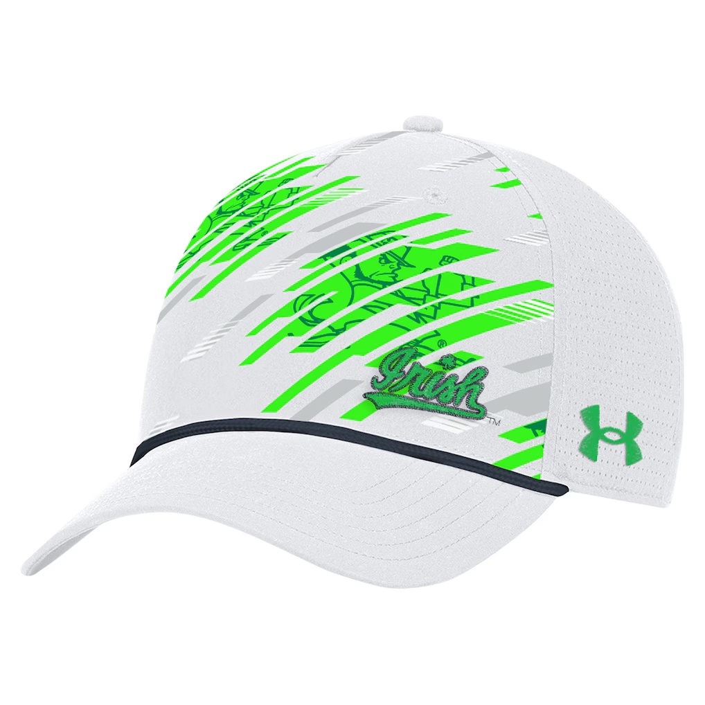 Notre Dame Fighting Irish Under Armour College Essentials Driver Rope Iso-Chill Adjustable Hat - White