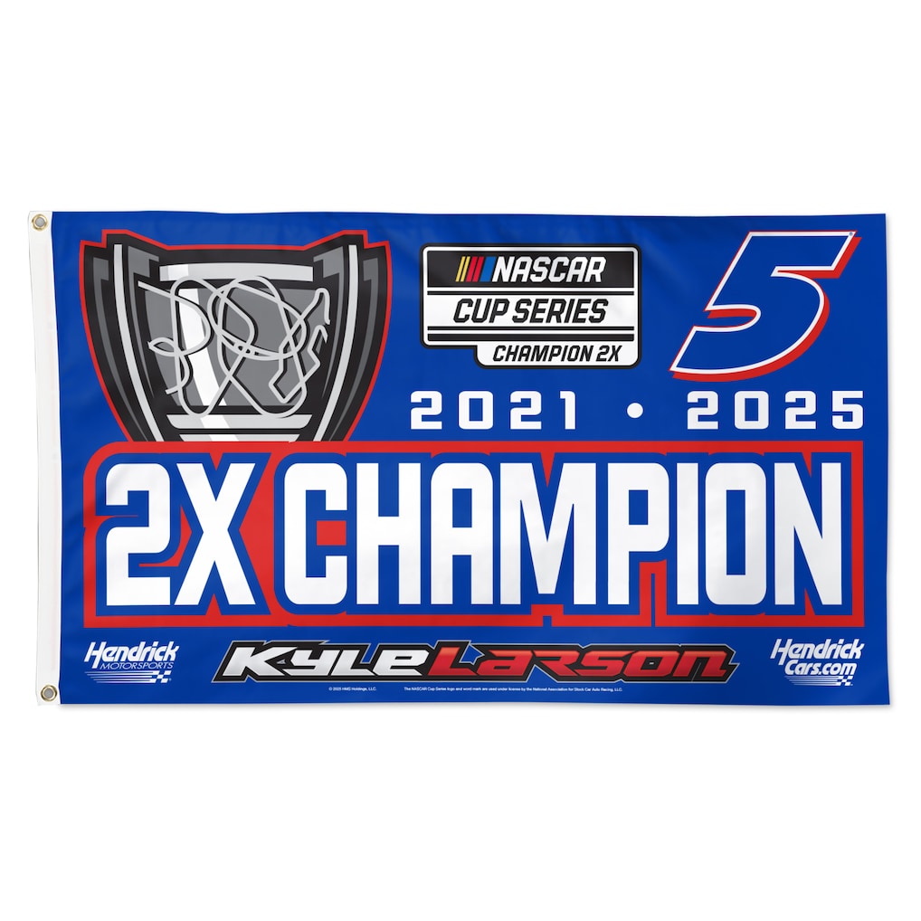 Kyle Larson WinCraft Two-Time NASCAR Cup Series Champion 3' x 5' On Track Celebration Single-Sided Deluxe Flag