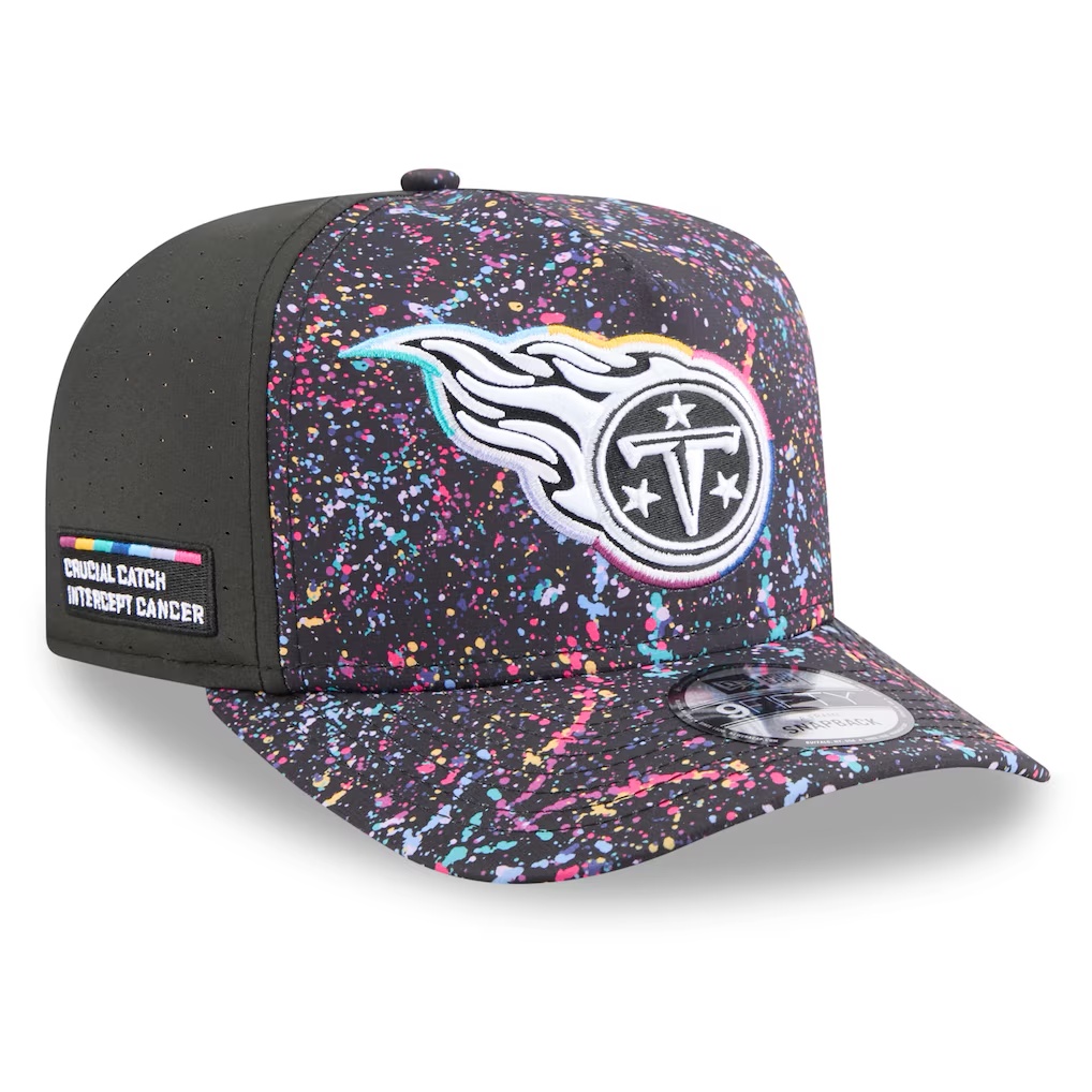 Tennessee Titans New Era 2025 NFL Crucial Catch A-Frame 9FIFTY Snapback Hat - Black