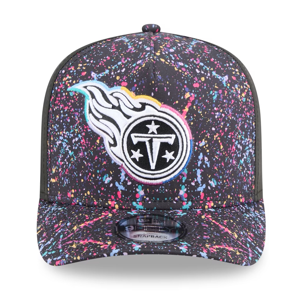 Tennessee Titans New Era 2025 NFL Crucial Catch A-Frame 9FIFTY Snapback Hat - Black