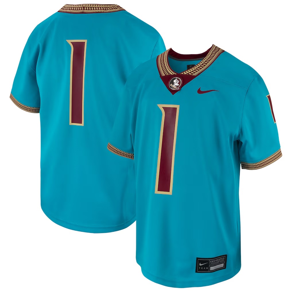 #1 Florida State Seminoles Nike Youth Untouchable Replica Game Jersey - Turquoise