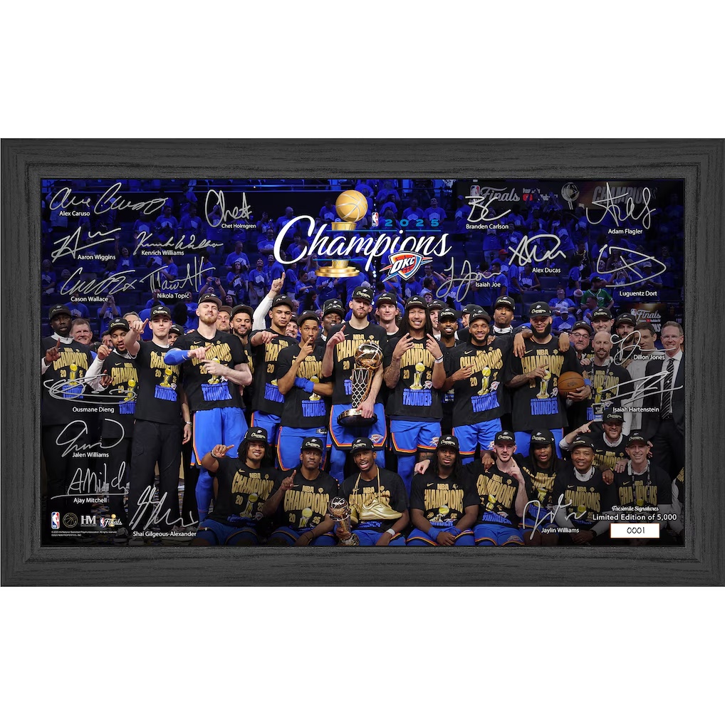 Oklahoma City Thunder Highland Mint 2025 NBA Finals Champions 12'' x 20'' Tradition Signature Frame
