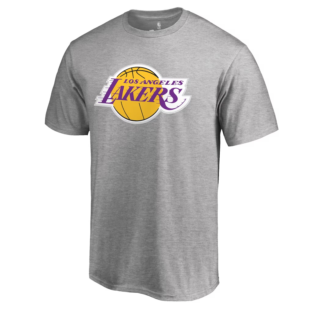 LeBron James Los Angeles Lakers Backer Name & Number T-Shirt - Heather Gray