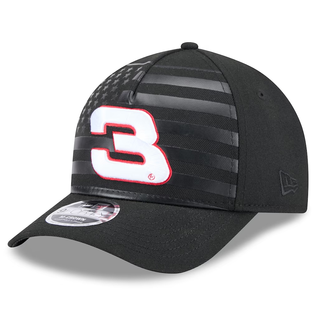 Richard Childress Racing New Era American Flag 9FORTY M-Crown A-Frame Adjustable Hat - Black