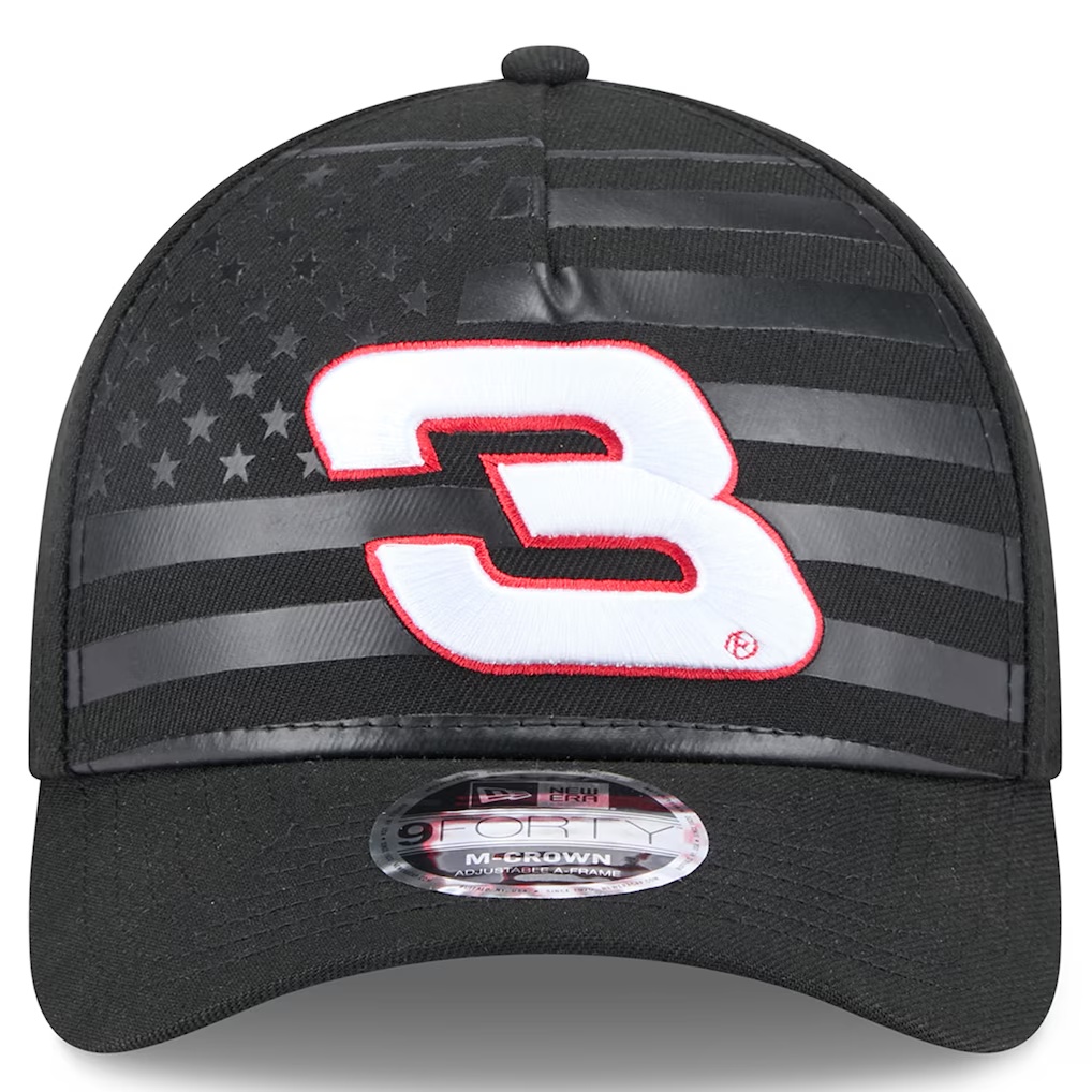 Richard Childress Racing New Era American Flag 9FORTY M-Crown A-Frame Adjustable Hat - Black