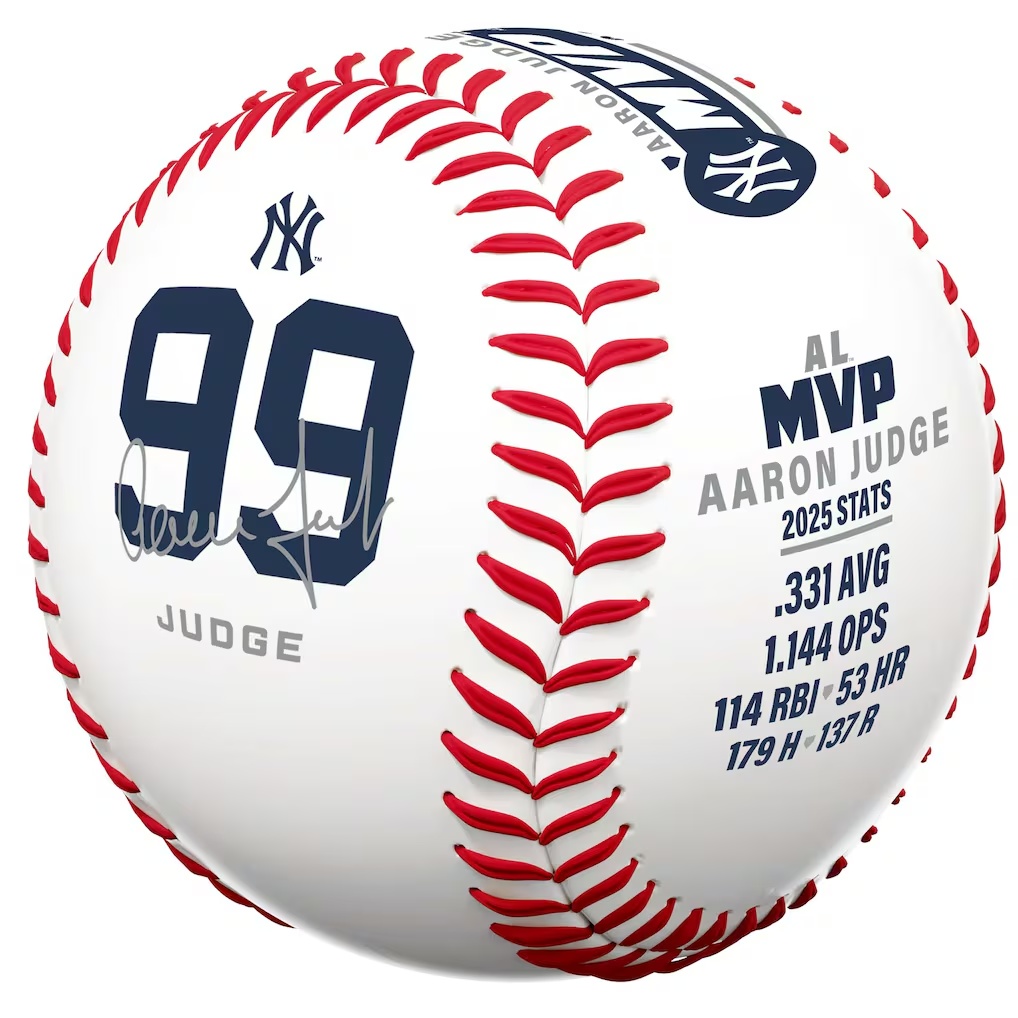 Aaron Judge New York Yankees Rawlings 2025 American League MVP Award Winner Rawlings Baseball