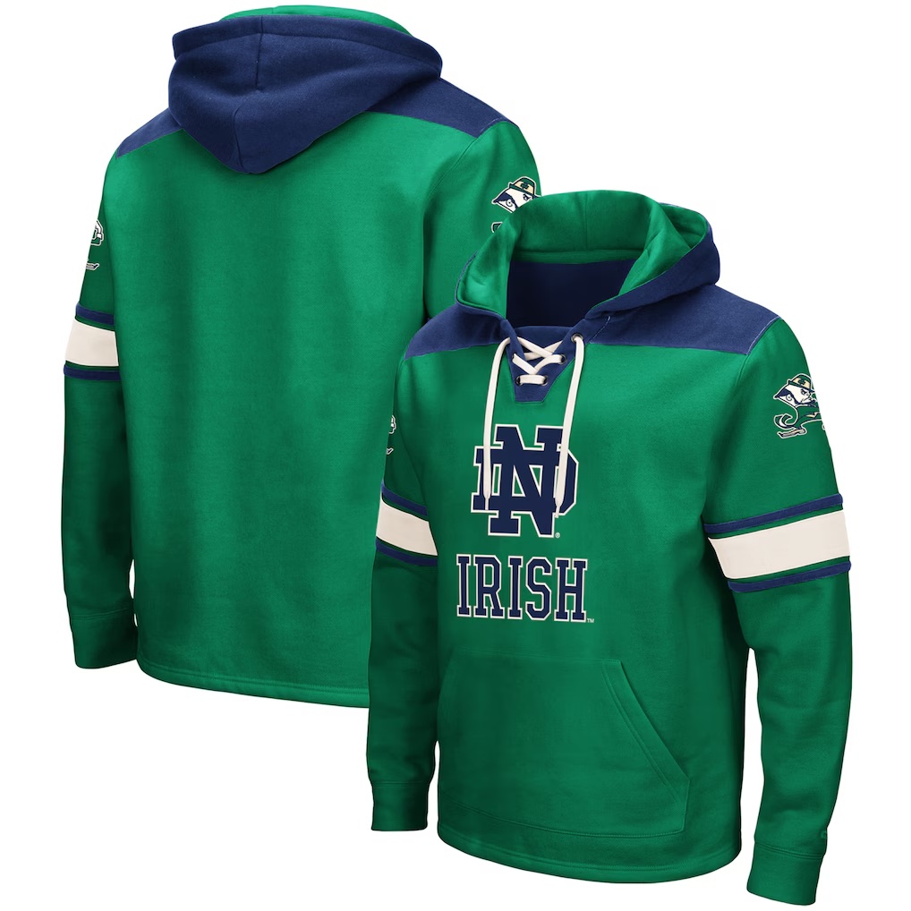 Notre Dame Fighting Irish Colosseum 2.0 Lace-Up Pullover Hoodie - Green