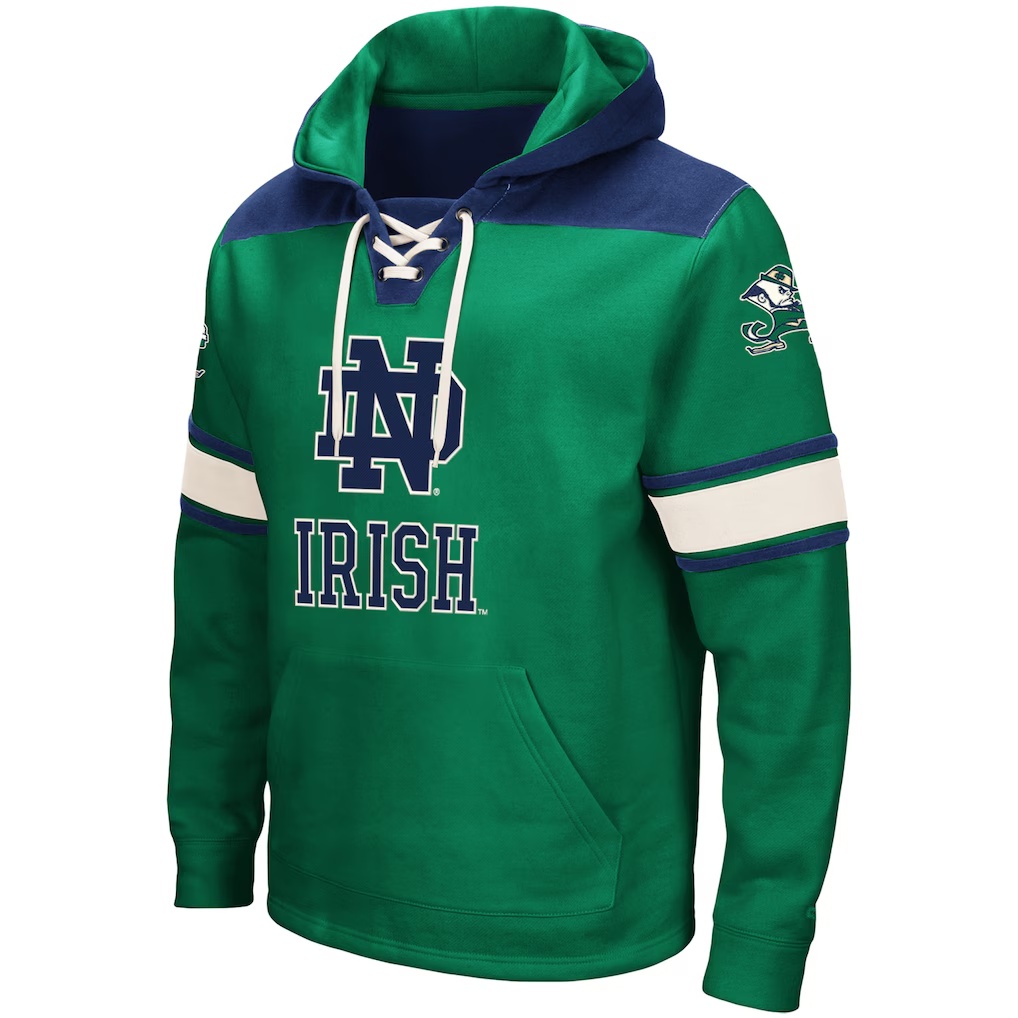 1976-Notre-Dame-Fighting-Irish-Colosseum-2.0-Lace-Up-Pullover-Hoodie-Green-2.jpg Notre Dame Fighting Irish Colosseum 2.0 Lace-Up Pullover Hoodie - Green