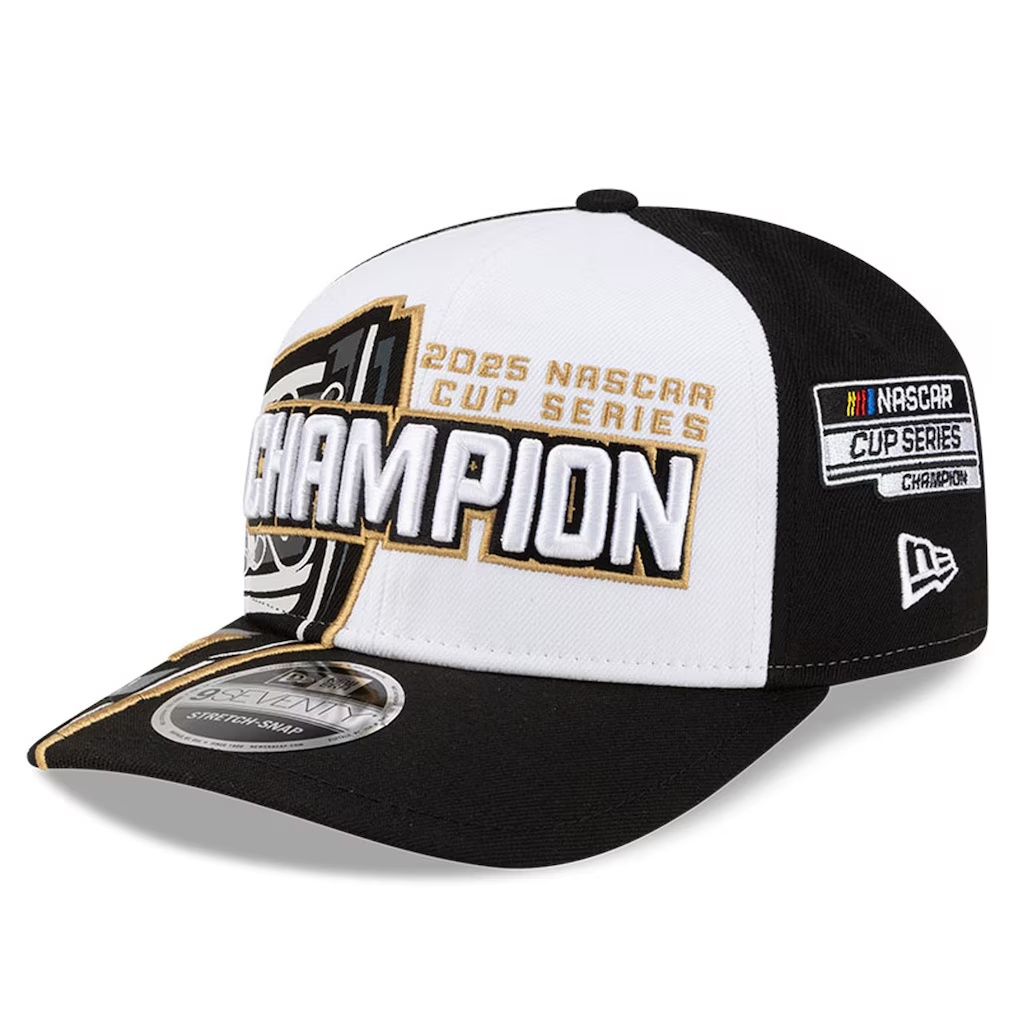 Kyle Larson New Era 2025 NASCAR Cup Series Champion 9SEVENTY Adjustable Hat - White/Black