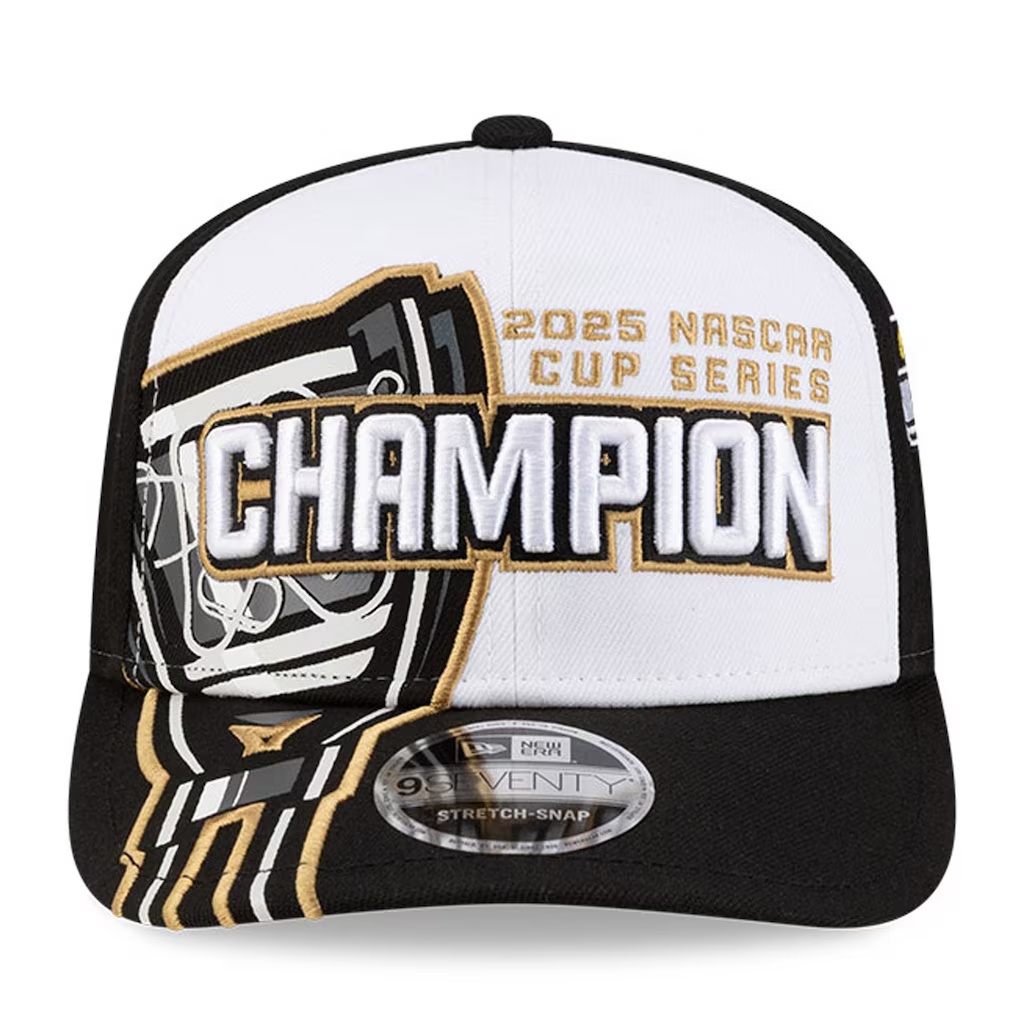 Kyle Larson New Era 2025 NASCAR Cup Series Champion 9SEVENTY Adjustable Hat - White/Black