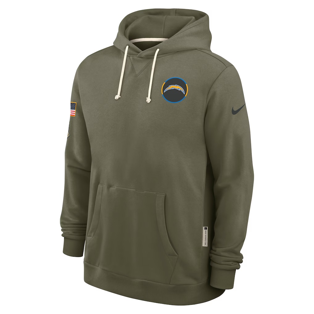 2051-Los-Angeles-Chargers-Nike-2025-Salute-to-Service-Sideline-Standard-Issue-Dri-FIT-Hoodie-Olive-4.jpg Los Angeles Chargers Nike 2025 Salute to Service Sideline Standard Issue Dri-FIT Hoodie - Olive