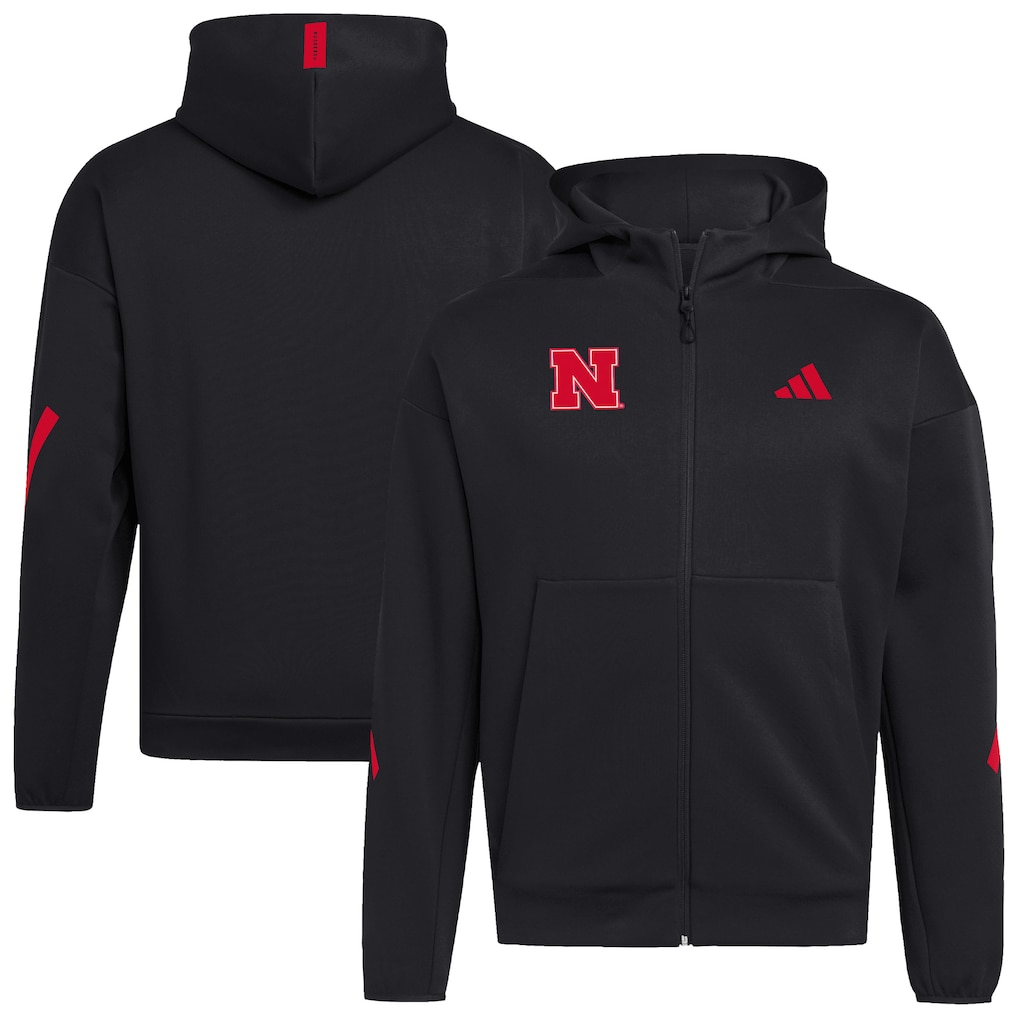 Nebraska Huskers adidas Z.N.E. Full-Zip Hoodie - Black