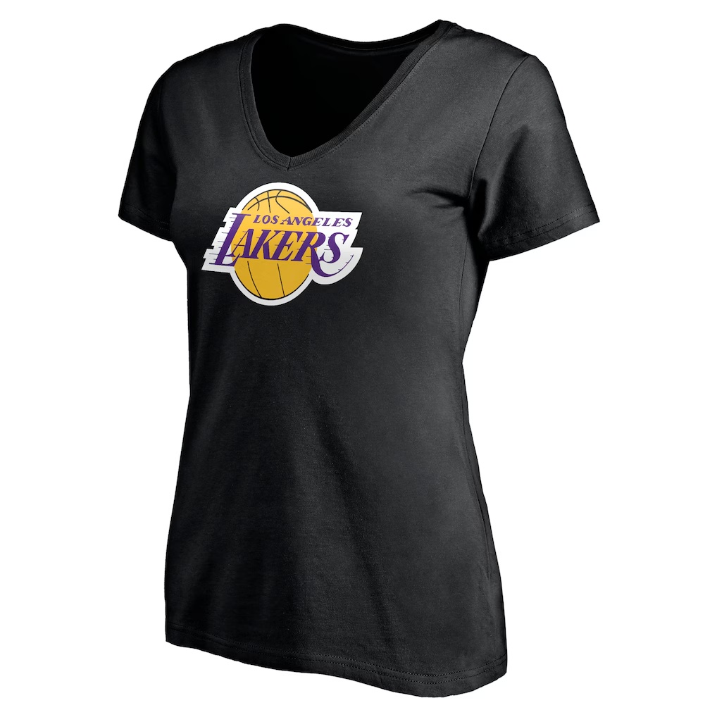 LeBron James Los Angeles Lakers Women's #6 Playmaker Name & Number V-Neck T-Shirt - Black