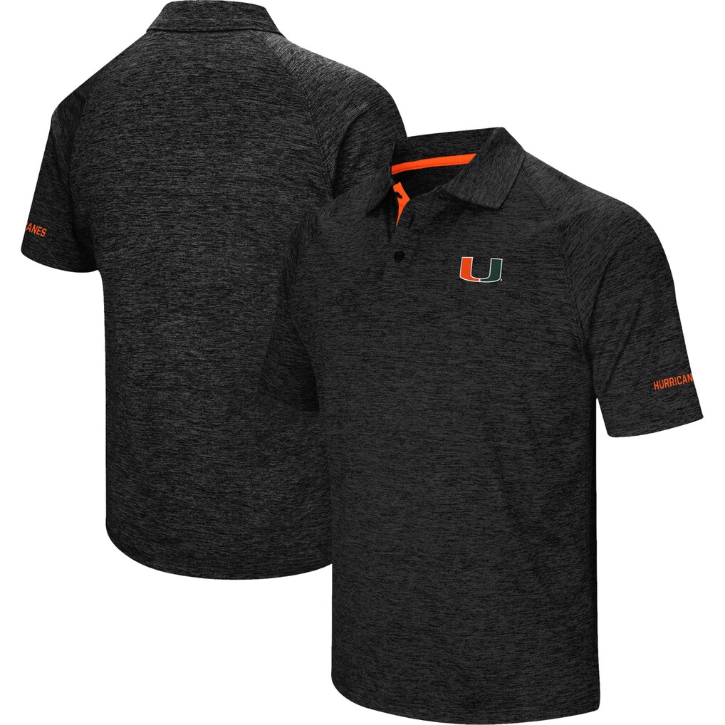 Miami Hurricanes Colosseum Down Swing Polo - Black