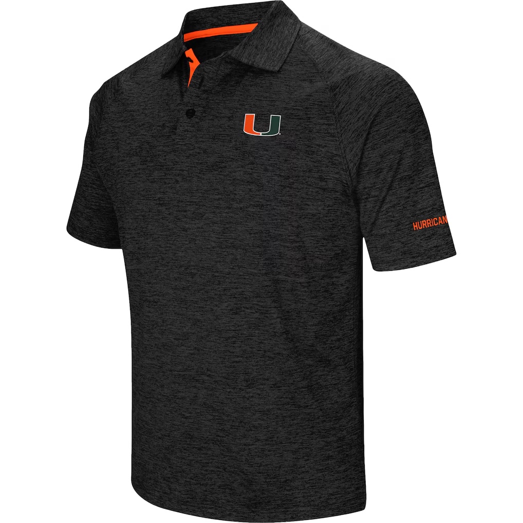 Miami Hurricanes Colosseum Down Swing Polo - Black