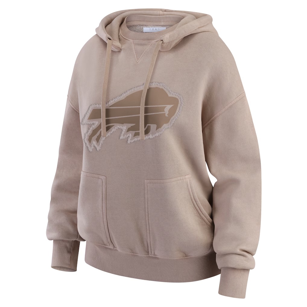 Buffalo Bills WEAR by Erin Andrews Women's Washed Pullover Crewdie - Tan