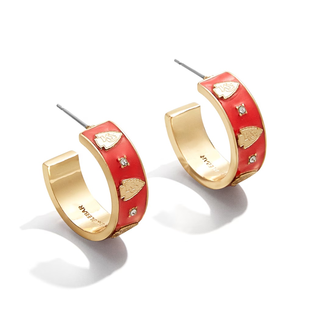 Kansas City Chiefs WEAR By Erin Andrews x BaubleBar Enamel Hoop Earrings