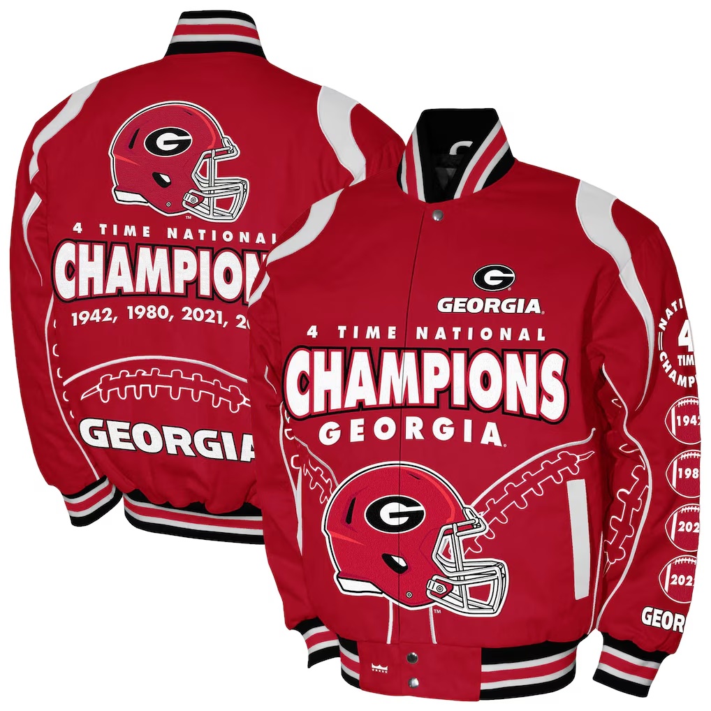 Georgia Bulldogs Franchise Club 4-Time Champions Signature Cotton Twill Full-Snap Jacket - Red