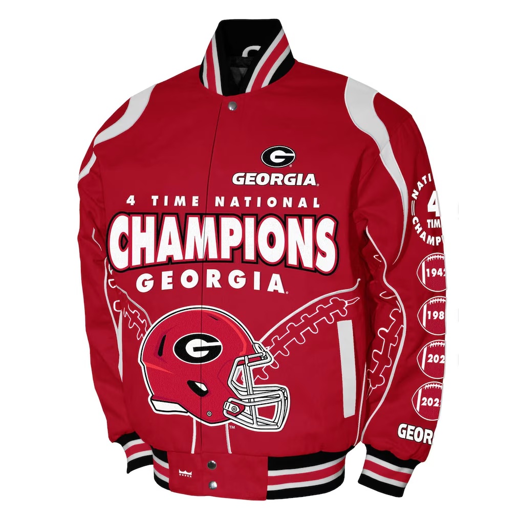 Georgia Bulldogs Franchise Club 4-Time Champions Signature Cotton Twill Full-Snap Jacket - Red