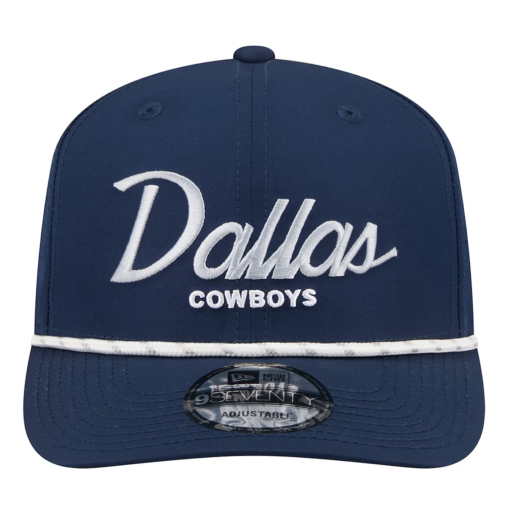Dallas Cowboys New Era Script 9SEVENTY Adjustable Hat - Navy