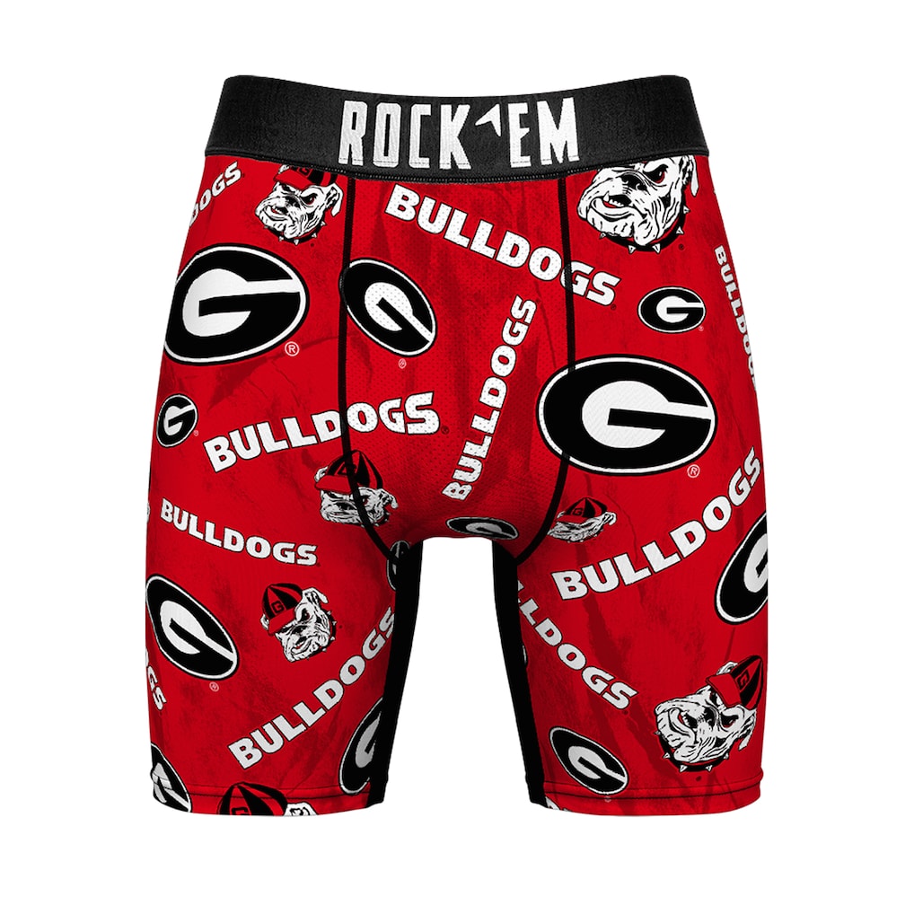 Georgia Bulldogs Rock Em Socks All Over Logo Boxer Briefs - Red