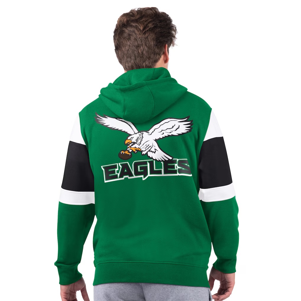 Philadelphia Eagles Starter Extreme Vintage Logo Full-Zip Hoodie - Kelly Green