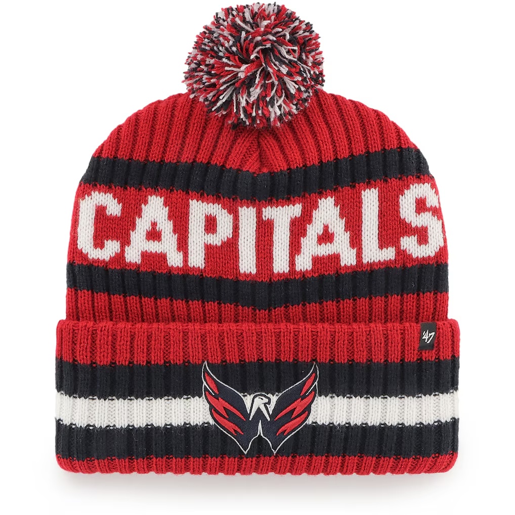 Washington Capitals '47 Bering Cuffed Knit Hat with Pom - Red