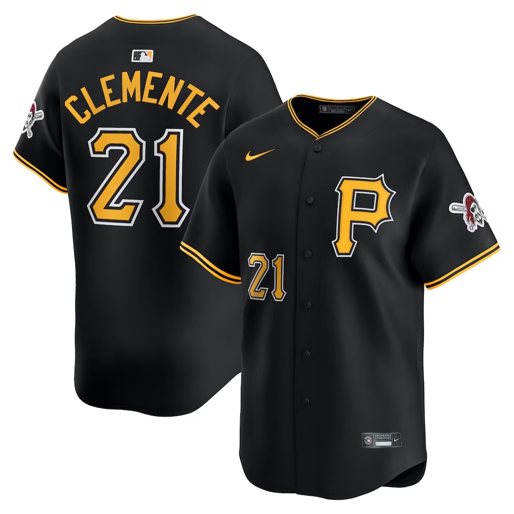 Roberto Clemente Pittsburgh Pirates Nike Alternate Limited Jersey – Black