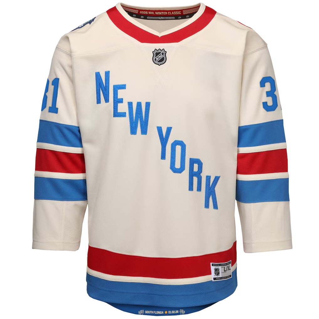 Igor Shesterkin New York Rangers Outerstuff Youth 2026 NHL Winter Classic Premier Jersey - White